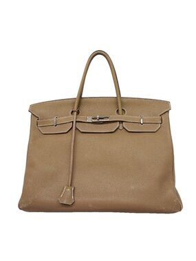 Hermes Handbag Birkin 40 Togo Etoupe Silver